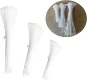 300pcs Heavy Duty Zip Ties, White Nylon Self-Locking Cable Ties, High-Strength