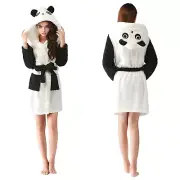 Party Hoot Women's Plush Cozy Adult Hooded Panda Robe Soft Animal Style Robe