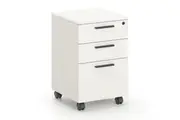 Mobile Pedestal Lockable Filing Cabinet Storage Drawers Wheels White Home Office