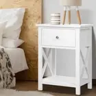 Artiss Bedside Tables Side Lamp Table Drawer Nightstand Storage Shelf White
