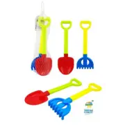 2PK Kids Beach Large Tool Set Sandpit Toy Tools Trowel Shovel Rake Fork Summer