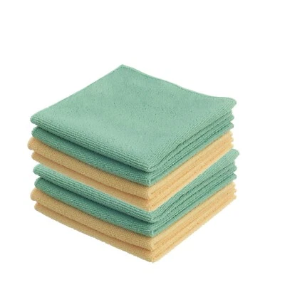 Microfiber Cleaning Cloths 16x16" Multi-Purpose Rags Green ad Yellow