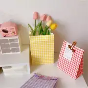 Storage Organize Bag Gift Wrapping Gift Paper Bag Kraft Paper Bag Color Plaid