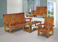 在飛比找Yahoo!奇摩拍賣優惠-❖益昌傢俱❖〔SA 640-1〕南洋檜木實木板椅組/木沙發全