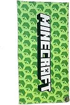 Fashion UK Minecraft Large Beach Towel, 70 x 140 cm, 100% Cotton, Creeper Towel, Official Pool, Green