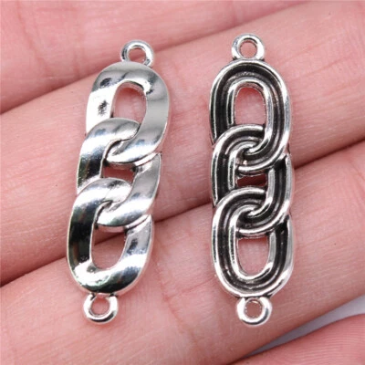 Free Ship 90 Pcs Antique Silver Chains Connectors 34x10MM C14922
