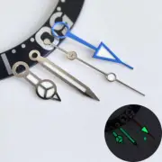 Green Lume Blue GMT Watch Hands with Silver Trim 8x12x12.5x13mm for NH34 Movemen