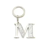 Whitehill Keyrings - Silver Glitter Keyring "M"