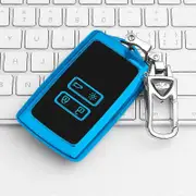 Car Key Shell for Renault Kadjar Grand Scenic Clio Master Bus Megane Koleos Dacia Espace Duster 2 Cover Case for Remote Key TPU Key Cover with Keychai