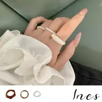 在飛比找momo購物網優惠-【INES】珍珠戒指 樹脂戒指/韓國設計法式復古樹脂珍珠造型