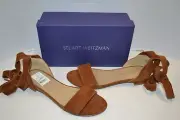 Stuart Weitzman Corbata FLAT Sandal 8 M AMARETTO suede SPAIN $398 VW90348