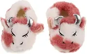 [COMPUKAS] Fuzzy Cow Slippers Toddler Girl's Shoes Soft Plush Indoor Slippers Baby Booties