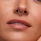 14K REAL Solid Gold Chain Hoop Septum Ring Earring Cartilage Daith Helix 16G