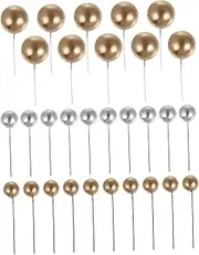 Cabilock 30pcs Ball Cake Toppers Cupcake Decorations for Birthday Parties Showers and Celebrations Reusable Lightweight and Chic Design