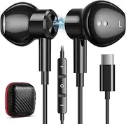 USB C Headphone Magnetic Wired Earbuds for iPhone 15 Pro Max Samsung A53 A54 A55 Galaxy S24 Ultra S23 FE S22 S21 S20 Google Pixel 7 7a 6 8 Type C Earphone Stereo in-Ear Noise Canceling Corded Headset
