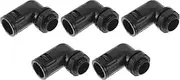 X AUTOHAUX M18x1.5 Cable Glands 15.8mm / 0.62" 90 Degree Bellows Joint PA6 Nylon Black 5 Pcs