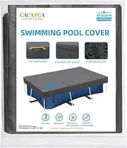 CACATUA Rectangle Swimming Pool Cover, Heavy Duty 420D Oxford Cloth, 3.06x2.07x0.1m