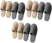 6 Pairs Spa Slippers, Washable & Reusable Closed Toe Indoor Hotel Slipper, Soft Hotel Shoes Padded Sole for Comfort- for Guests, Hotel, Travel,Wedding