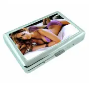 Australian Bikini Model D4 Silver Metal Cigarette Case RFID Protection Wallet