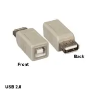 KNTK USB 2.0 Type A Female to Type B Female Adapter for Printer Scanner PC Data
