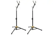 2x Hercules Tall AGS Musical Instrument Stand Holder f Alto Tenor Saxophone BLK