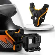 Motorcycle Helmet Chin Strap Mount for GoPro Hero 10/9/8/7/(2018)/6/5 Black DJI
