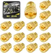 Area1 Universal Carburettor Nozzle Set M4, 4 mm Carburettor Main Nozzle Set, 40, 44, 46, 48, 50, 52, 54, 56, 58, 60, 65, 70, 75, 80, 85 for GY6 China 4T 139 QMB/QMA (Type M4/40-85) Pack of 15/15