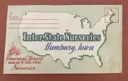 Vintage Business Reply Environment INTER-STATE NURSERIES Hamburg, Iowa