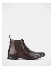 [Hush Puppies] Leather Chelsea Boot in Mahogany