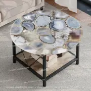Natural Agate Coffee Table, Agate Stone Center Hall Modern Furniture Table Decor