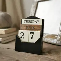 在飛比找蝦皮購物優惠-【木質桌上日曆】桌面日曆 日曆 復古日曆 木質日曆 擺件 日