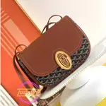 二手 GOYARD 233 GOYARDINE CANVAS & CHEVROCHES CALFSKIN郵差包 馬鞍包