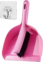 Dustpan and Brush Set Mini Hand Broom Set with Hanging Hook Table Cleaning Tool Countertop Dust Pans Set Dust Pans with Brush, Pink