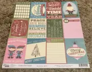 Jillibean Soup CHRISTMAS CHEER CHOWDER Scrapbook Card Kit Pink Blue 14 Pages