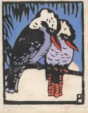 Kookaburras [woodcut] : Margaret Preston : 1923 : Art Print