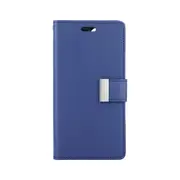 iPhone 14 Plus High-Quality Flip Wallet Case Cover - Shock-Resistant with Front Cover, Multiple Card Slots, Magnetic Closure and Media Stand Convertible - Navy