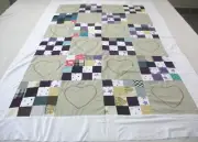 Handmade Machine sewing cotton patchwork, embroidery, 46"x 62"quilt top
