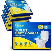 Traletry Disposable Toilet Seat Cover 50 Pcs, 18x15 Inches - Premium Quality Thick 20 GSM Wood Pulp - XL Toilet Seat Cover Comes in a Zip Lock Bag – Suitable for All Type of Seats