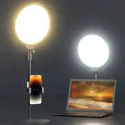 UBeesize 10.5in Laptop Ring Light with Stand and Phone Holder for Desk, Zoom