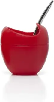 Mate - Silicone Yerba Mate Gourd Cup with Bombilla (Red.)