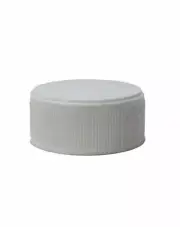24-400 White PP Ribbed Side Matte Top Plastic Screw Cap - 100ct