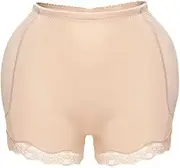 [OFFSUM] Women's Fake Butt Lifter - Sexy Low Waist Butt Lifter Sponge Padded Lace Jacquard Seamless Hip Enahncer Underwear Fake Ass Push Up Shapewear