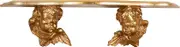 W57xDP17xH16cm Sized Made in Italy Wood Made Gold Leaf Finish Wall Cabinet