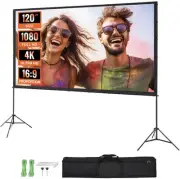 Vevor Projector Screen with Stand 120 inch 16:9 4K 1080 HD Movie Screen Tripods