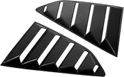 2pcs/Set Car Rear Window Side Vent Louvers Scoop Cover Trim Sticker Compatible for Chevrolet Camaro 2017+ Car-Styling ABS Black
