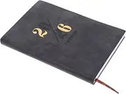 Angoily Daily Planner 2026 Notebook: A5 Pu Weekly Monthly Planner With Tabs Calendar Yearly Time Management Memo Notepad Thick Paper Black