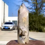 86G Natural Black Cherry Blossom Obelisk Quartz Crystal Tower Healing