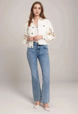 NWT Johnny Was Milan Bootcut Jeans/Pants High Rise Organic Cotton Sz.30 MSRP$212