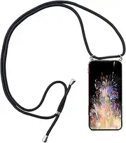 [Chyinsist] Mobile Phone Lanyard Case for Oppo Find X5 Pro with Strap, Transparent Mobile Phone Chain, Mobile Phone Case with Cord for Hanging, Mobile Phone Pendant, Collar Lanyard Case (Black, for Oppo