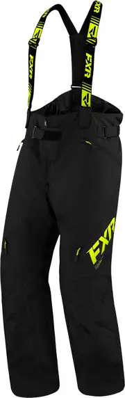 FXR Clutch FX 2023 Snowmobile Bib Pants, black-yellow, Size S for Men Black Yellow